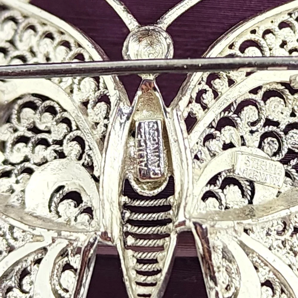 Vintage Sterling Silver ALICE CAVINESS Filigree Butterfly Germany Pin Brooch